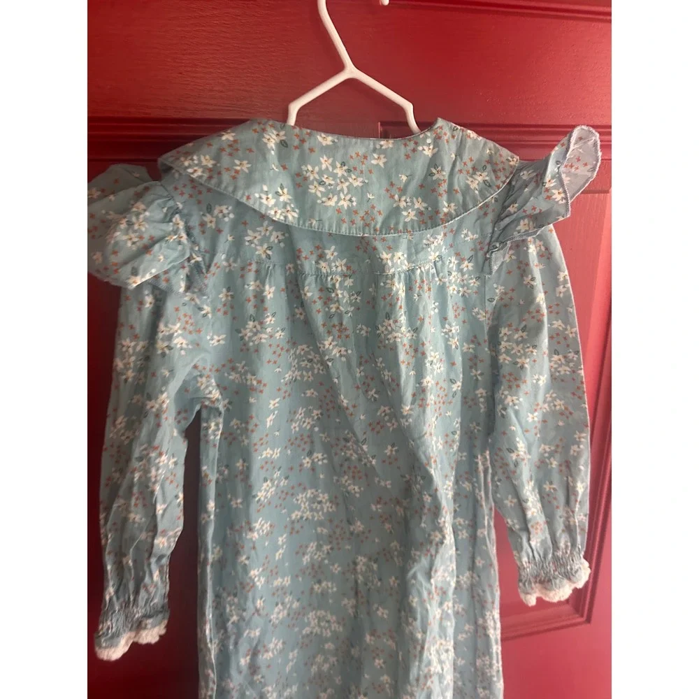 Scarlet Darkness Nightgown Floral Peter Pan Collar‎ Ruffle Cottagecore bin B